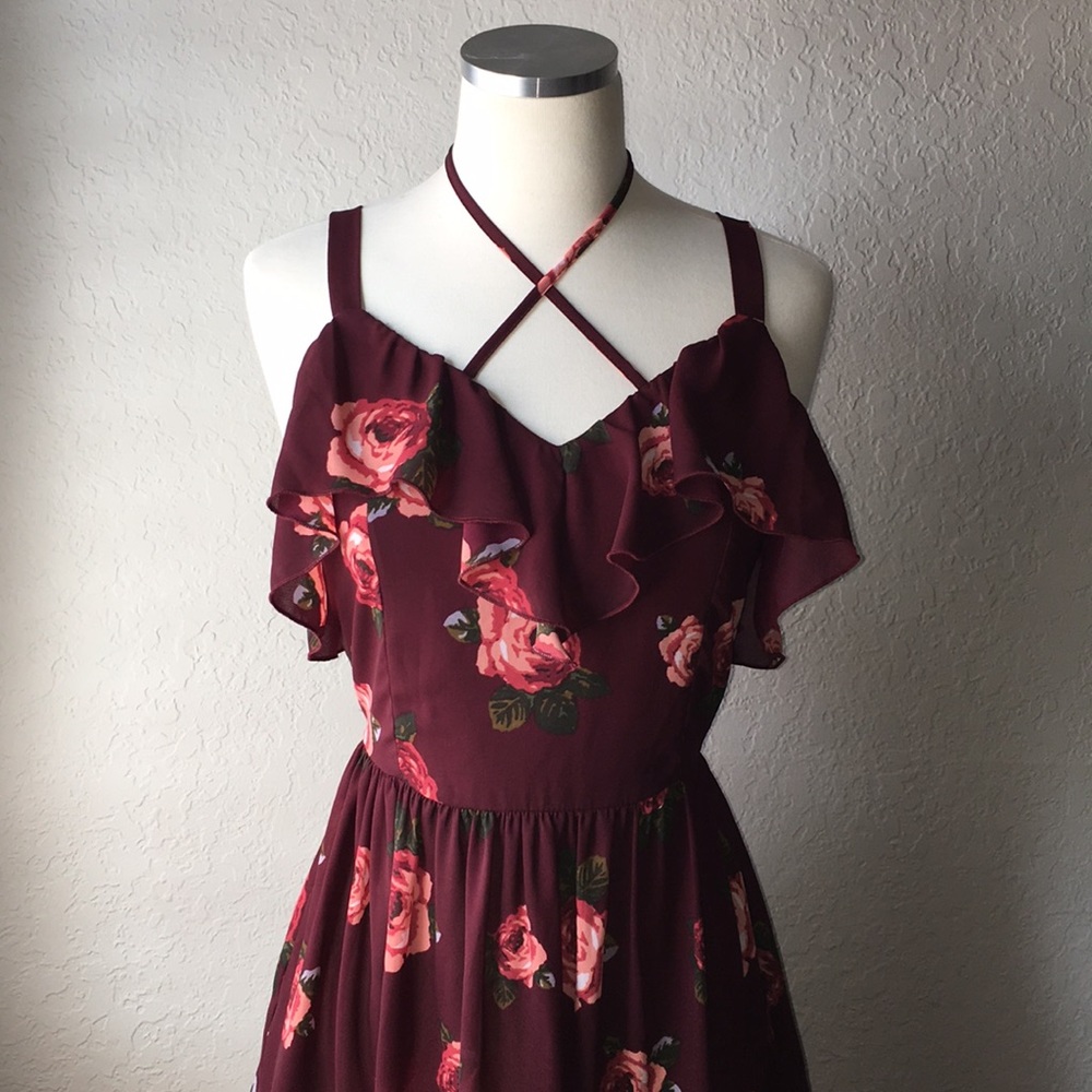 Floral Print Ruffle-Hem Dress